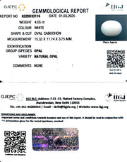 4.05/CT Natural Opal with Govt. Lab Certificate